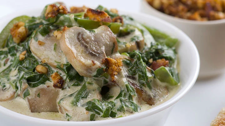 Ispanaklı &amp; Mantarlı Orzo